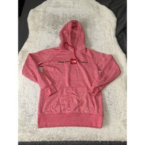 North Face Womens Red Pullover Hooded Sweater Size XS Long‎ Sleeve Never Stop